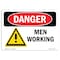 Signmission Safety Sign, OSHA Danger, 5" Height, Men Working, Landscape OS-DS-D-57-L-1447 - alternate 1